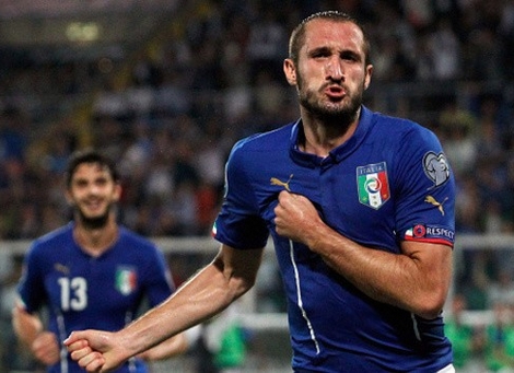 Chiellini từng ghi 2 bàn vào lưới 