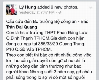 Cả gia đình bị tấn công, viết facebook cầu cứu Bộ trưởng Công an