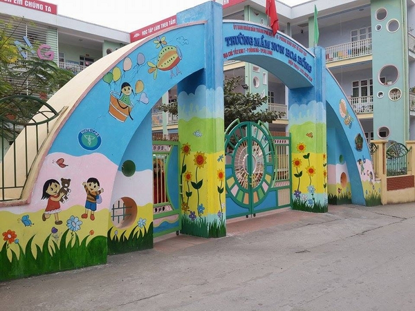 Trường mầm non nơi các cháu đang theo học.