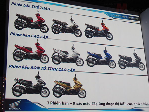 Xe có 9 màu, chế độ bảo hành dài hơn