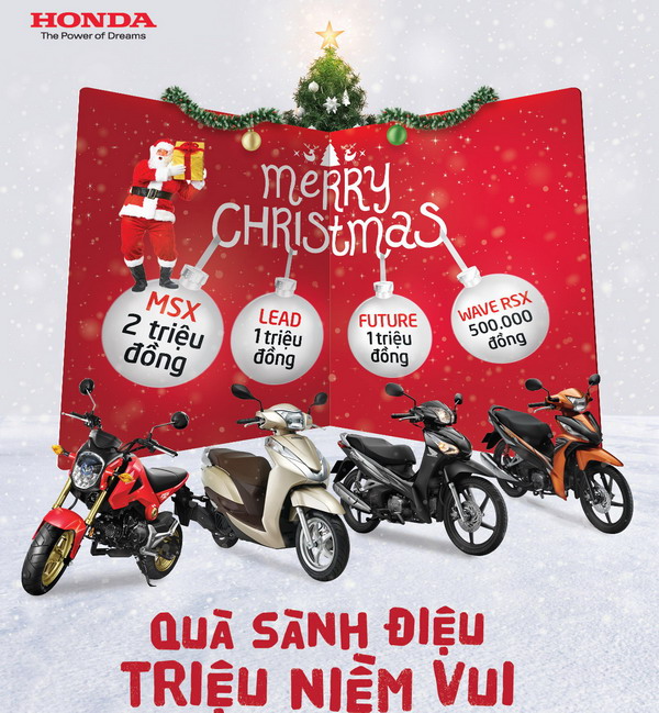 4 mẫu xe máy Honda được ưu đãi trong tháng 12/2015
