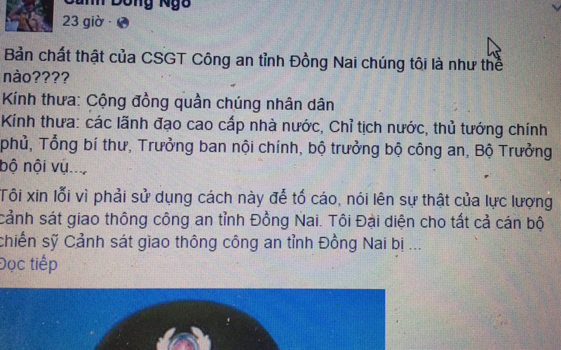 Giám đốc Công an bị 'bêu' trên facebook: &quot;Mạng xã hội muốn đưa gì thì đưa&quot;