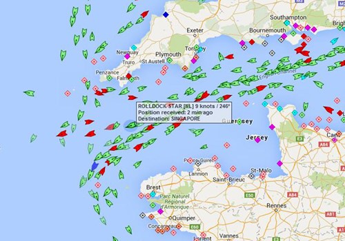 Vị trí tàu Rolldock Star lúc 09h ngày 25/12, theo trang hàng hải Marinetraffic