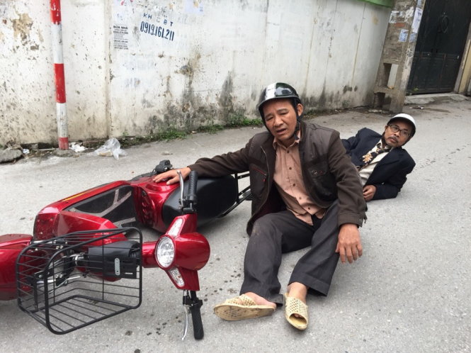 Nghệ sĩ Hán Văn Tình và Quang tèo trong 