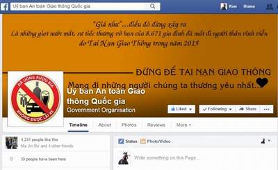 Ủy ban An toàn Giao thông lập Facebook nhận góp ý