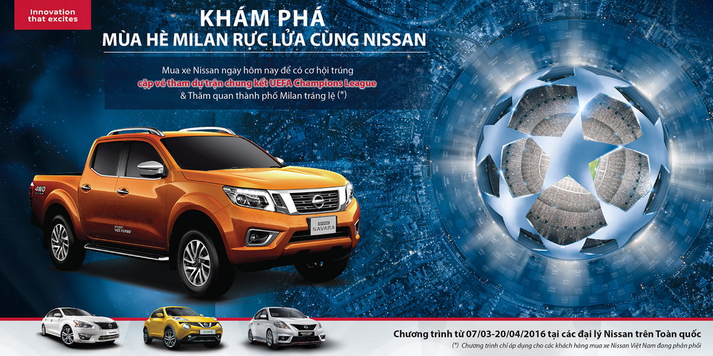 Mua xe Nissan được sang Ý xem chung kết UCL