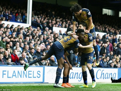Everton 0-2 Arsenal: Nhen nhóm hy vọng vô địch!
