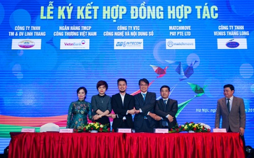 Lễ kí kết hợp đồng hợp tác chiến lược giữa Công ty VTC Intecom và các đối tác thanh toán.