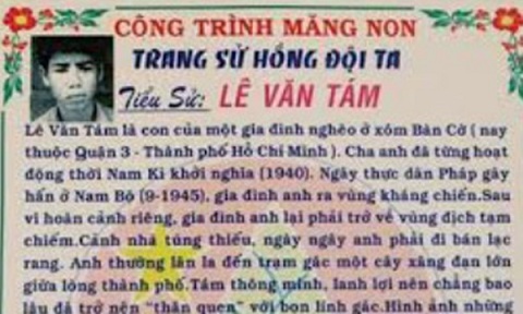 Trường học dùng ảnh sát nhân minh họa anh hùng Lê Văn Tám