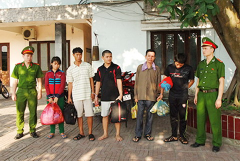 Các đối tượng trốn truy nã bị bắt giữ. Ảnh: Công an Thanh Hóa
