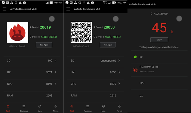 Điểm AnTuTu Benchmark của Asus Zenfone 2 Laser 5.0