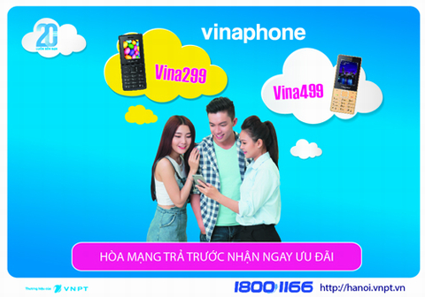 Hòa mạng sim trả trước Vina 299, nhận quà trị giá tiền triệu