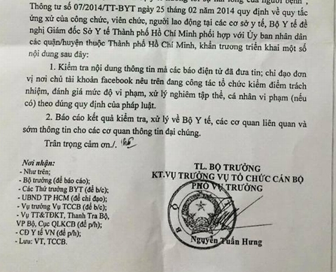 công văn bộ y tế