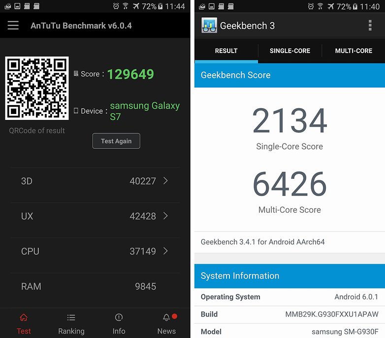 Điểm AnTuTu Benchmark của Samsung Galaxy S7