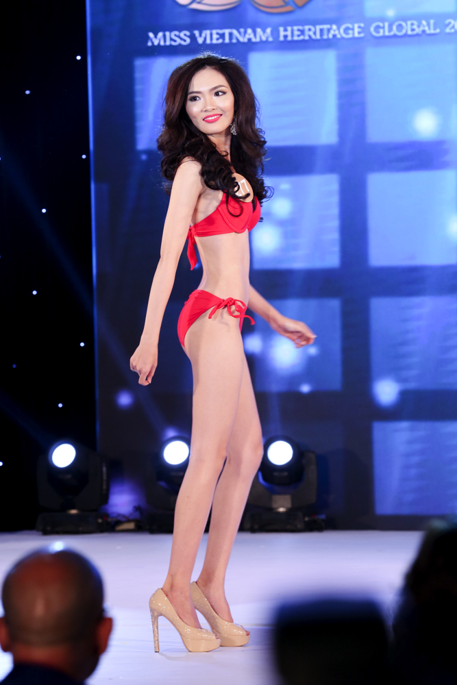 SBD 277 – Thái Huyền Trinh: SN 1992, đến từ Thừa Thiên Huế, cao 1m69, cân nặng 47kg, số đo 3 vòng: 73-56-83