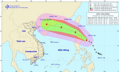 Bão giật cấp 16 có nguy cơ ảnh hưởng đến Bắc Bộ