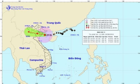 Thông tin mới nhất trưa nay về cơn bão số 3
