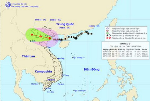 Tin bão khẩn cấp lúc 14 giờ ngày 19/8
