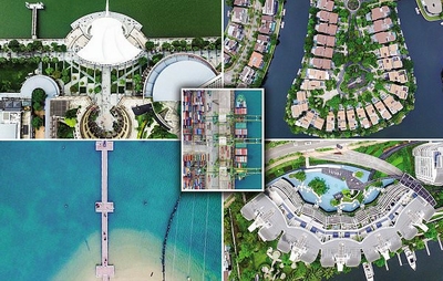 Đảo quốc Singapore đẹp kỳ ảo từ góc nhìn trên cao