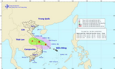Bão số 4 đang giật cấp 11 trên biển