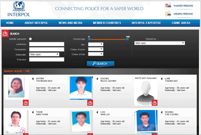 Chưa có tên Trịnh Xuân Thanh trên trang web truy nã của Interpol