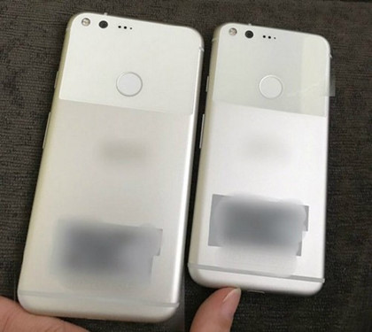 Mặt sau Pixel và Pixel XL với chất liệu kính phía trên.