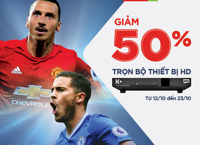 K+ giảm 50% giá trọn bộ thiết bị đầu thu HD