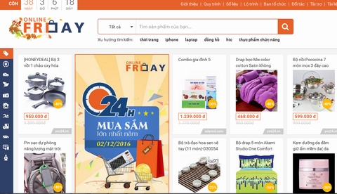 200 nghìn sản phẩm khuyến mãi tại Online Friday 2016