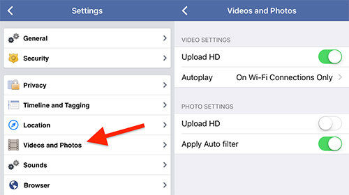 Để tiết kiệm dung lượng internet, người dùng có thể tắt chế độ tự động chạy video (chọn Off ở Autoplay).