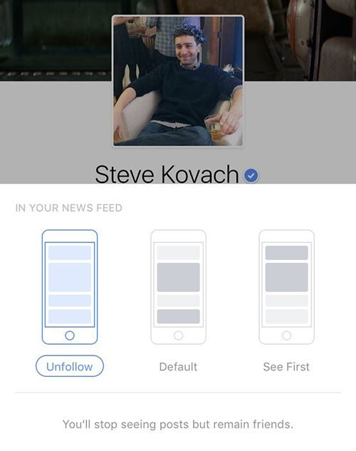 Khi muốn ngừng nhìn thấy những chia sẻ của ai đó trên News Feed, thay vì Unfriend thì người dùng có thể đơn giản Unfollow là được.