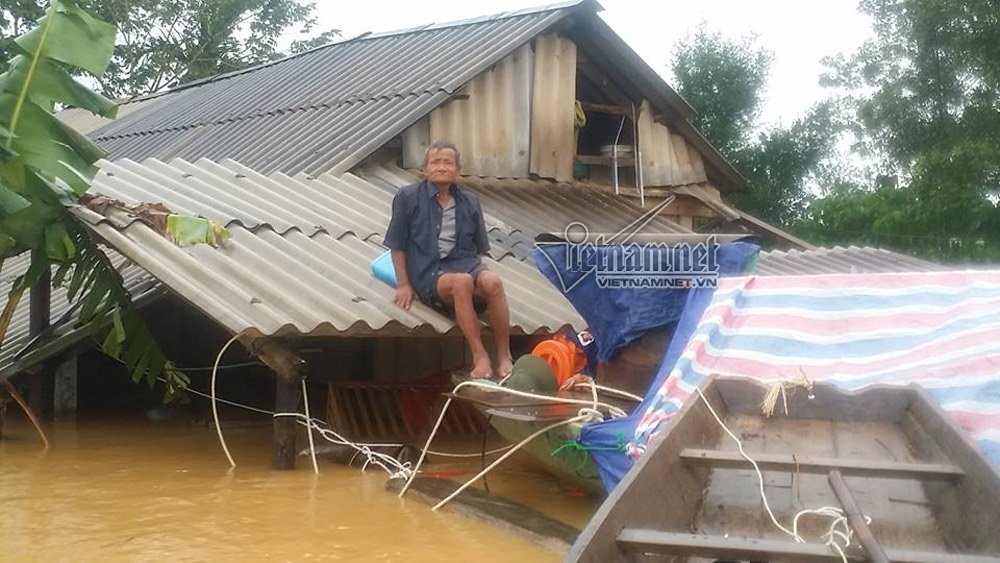 Lũ chồng lũ tại Hà Tĩnh, Quảng Bình: Dân leo nóc nhà