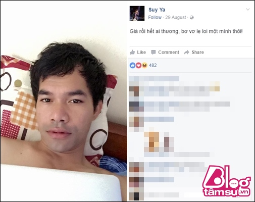 Đôi khi, anh chàng đăng tải 1 số bức ảnh và dòng status tràn đầy tâm trạng buồn rầu.