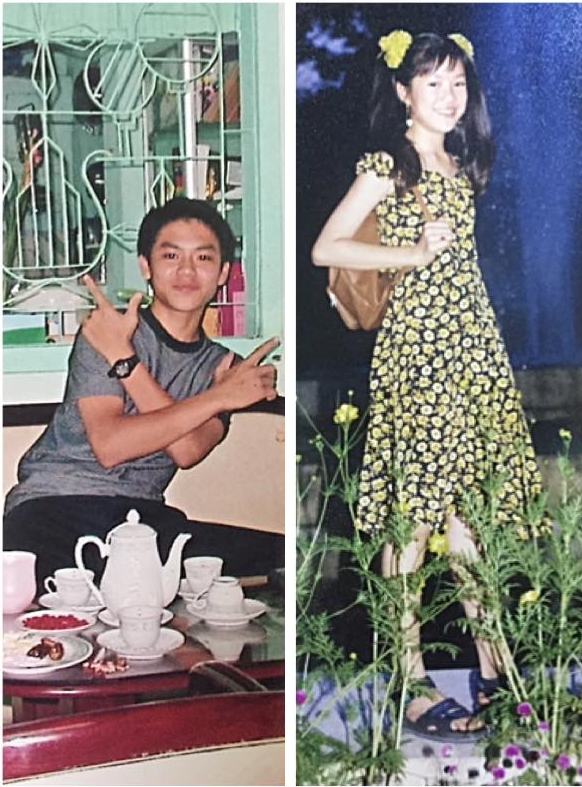 Lê Phương công khai ảnh xưa cũ của mình và bạn trai kém tuổi cùng caption: Ngược thời gian, trở về lớp 8 (để) biết ai già hơn!