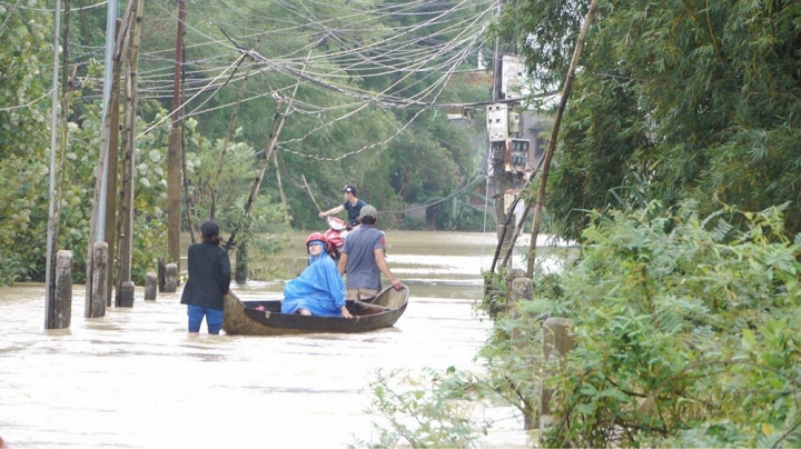Lũ đổ về Bình Định đột ngột khiến 7 người thương vong