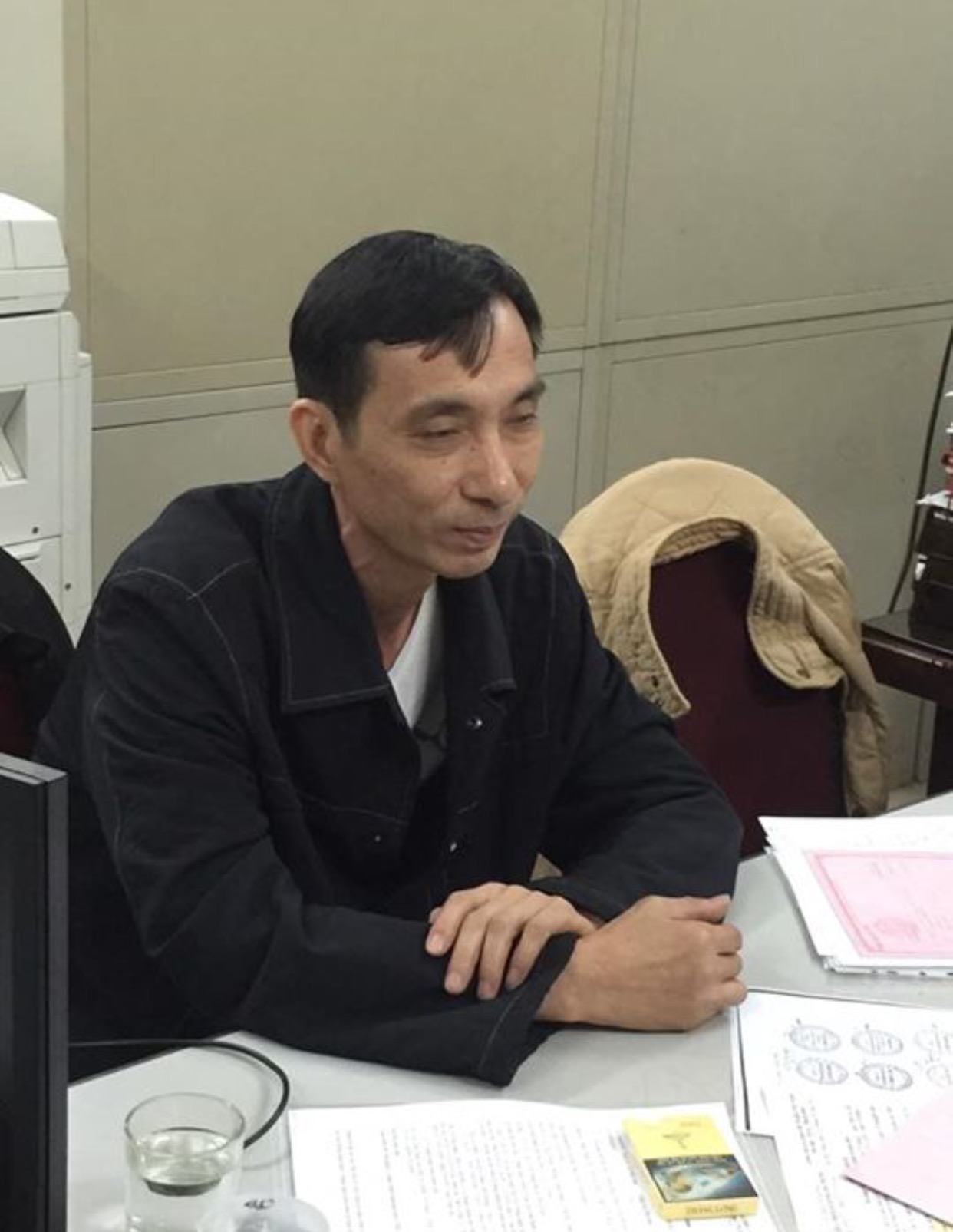 Đối tượng Sơn tại cơ quan CSĐT công an TP Hà Nội