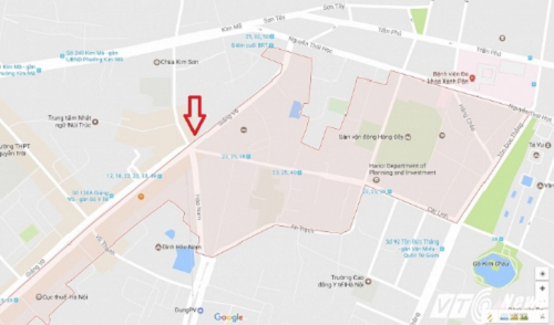 Ngã năm  Hào Nam - Cát Linh - Giảng Võ - Giang Văn Minh là điểm nóng về giao thông vào giờ cao điểm.
