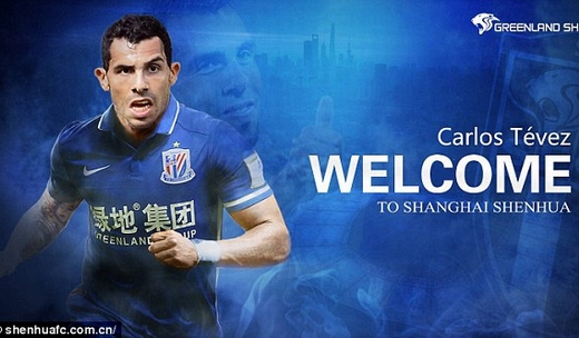Tevez chính thức tới Trung Quốc, xác lập kỷ lục mới!