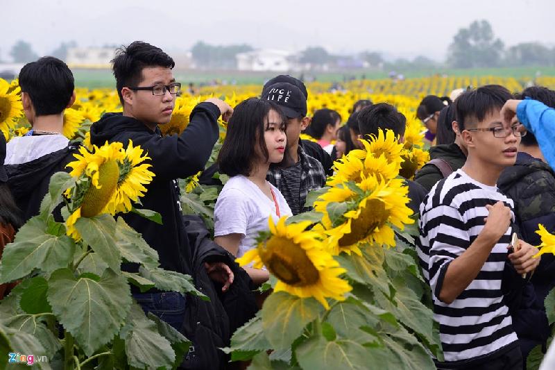 Có thời điểm các lối đi lại bị nghẽn do nhiều người đứng lại chụp ảnh, số khác phải chờ khá lâu mới qua được.
