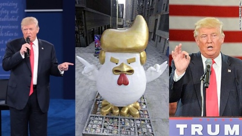 Từ mái tóc đến biểu cảm và động tác đều y hệt  Donald Trump