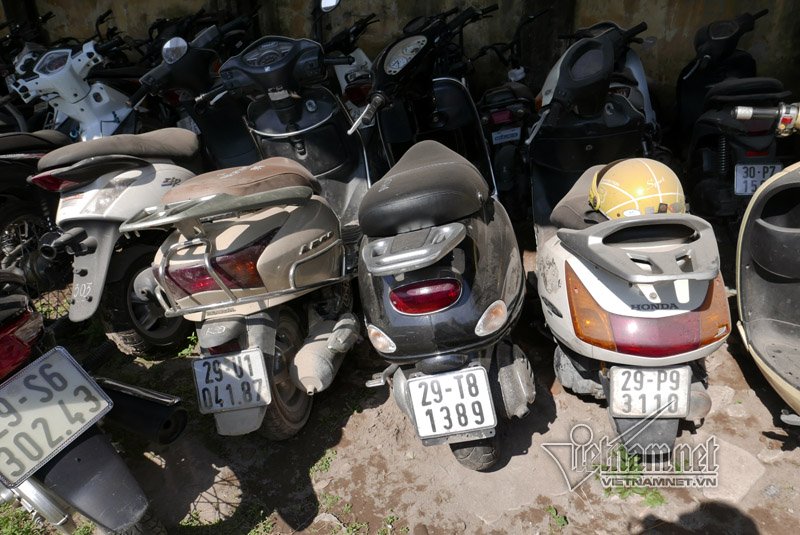 SH, Spacy trùm cỏ, phủ bụi trong bãi xe vi phạm