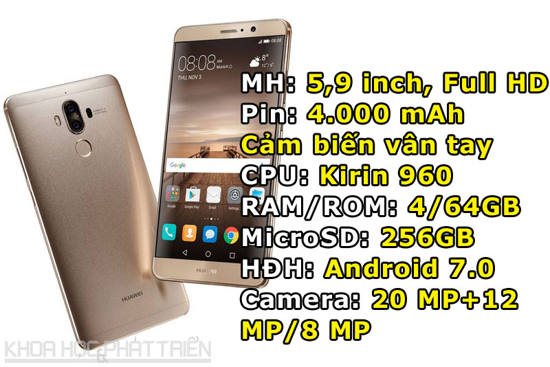 8. Huawei Mate 9 (146.942 điểm).