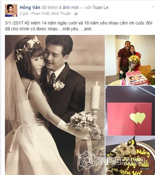 Hồng Vân 0 Nghệ sĩ Hồng Vân dành lời ngọt ngào cho chồng Lê Tuấn Anh