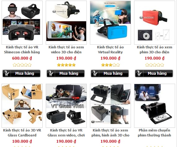 Đủ loại kính được rao bán trên mạng.
