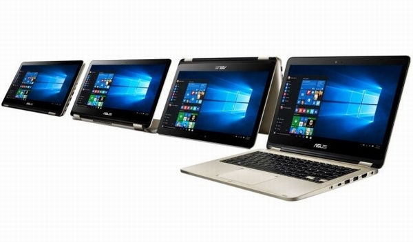VivoBook Flip TP501 -  máy tính xách tay với thiết kế kim loại có khả năng xoay gập 360°, màn hình cảm ứng 15,6 inch với độ phân giải Full HD (1920 x 1080), cho phép người dùng chuyển đổi hình dáng thành máy tính xách tay, tablet, hay ngược lại ngay tức thì. Chiếc máy trang bị chip Intel Core i7, i5 và i3 thế hệ thứ 7, card đồ họa rời NVIDIA GeForce 940MX và cổng vào I/O với USB Type-C  (USB-C).