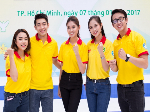 Á hậu Thùy Dung hội ngộ Quang Đăng, Thái Trinh tham dự lễ ra quân Xuân tình nguyện