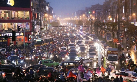 Hà Nội ùn tắc nghiêm trọng ngày giáp Tết