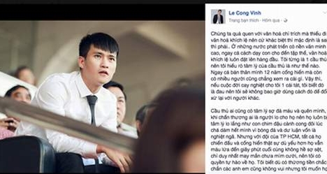Bị chê &quot;làm màu&quot;, Công Vinh lên facebook đáp trả dư luận