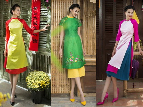 Siêu mẫu Thanh Hằng đẹp rạng rỡ trong tà áo dài cách điệu du xuân