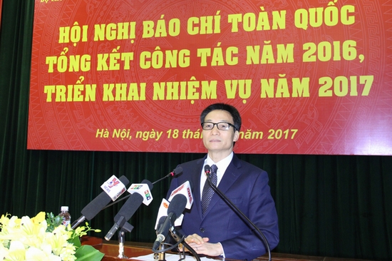 Ủy viên TW Đảng, Phó Thủ tướng Chính phủ Vũ Đức Đam phát biểu tại Hội nghị