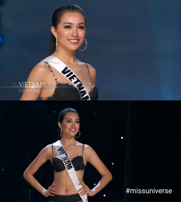 Đại diện Việt Nam rạng rỡ trong phần thi bikini. 